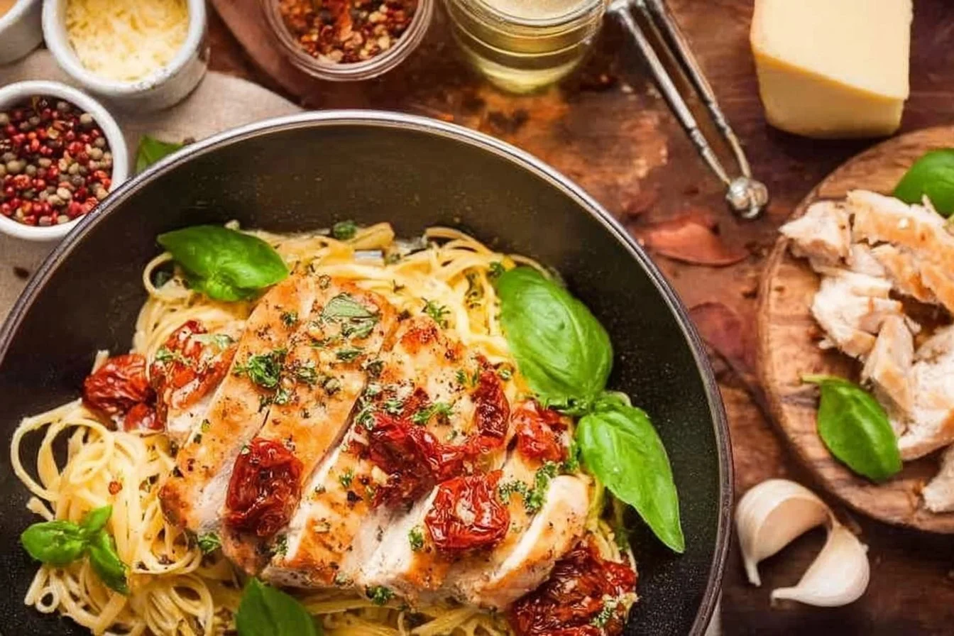 Delicious Marry Me Chicken served with creamy sauce and herbs.