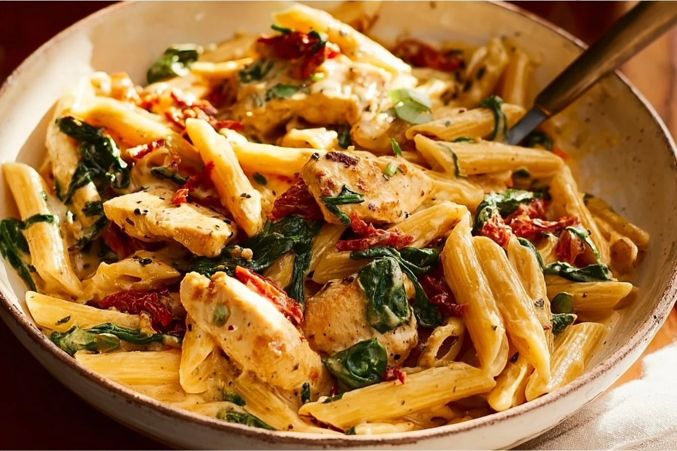 Delicious Marry Me Chicken Pasta dish served on a plate with herbs and sauce