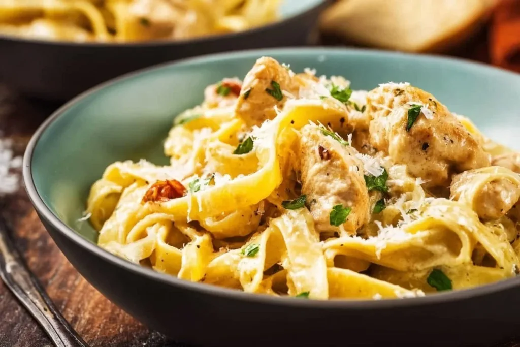 Delicious Marry Me Chicken Pasta with creamy sauce and herbs