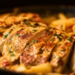 Delicious Marry Me Chicken Pasta garnished with herbs and served in a bowl