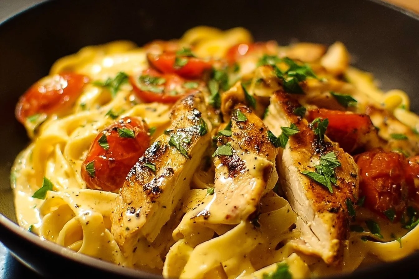 Delicious Marry Me Chicken Pasta served on a plate with garnish