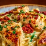 Delicious Marry Me Chicken Pasta served with spices and herbs