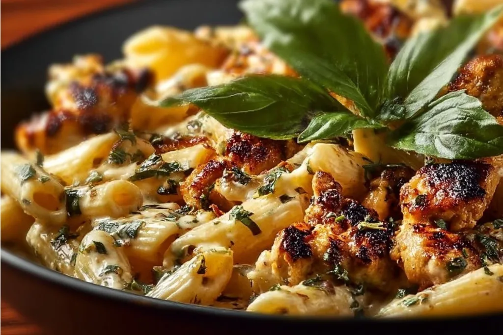 Delicious Marry Me Chicken Pasta served in a bowl with fresh herbs