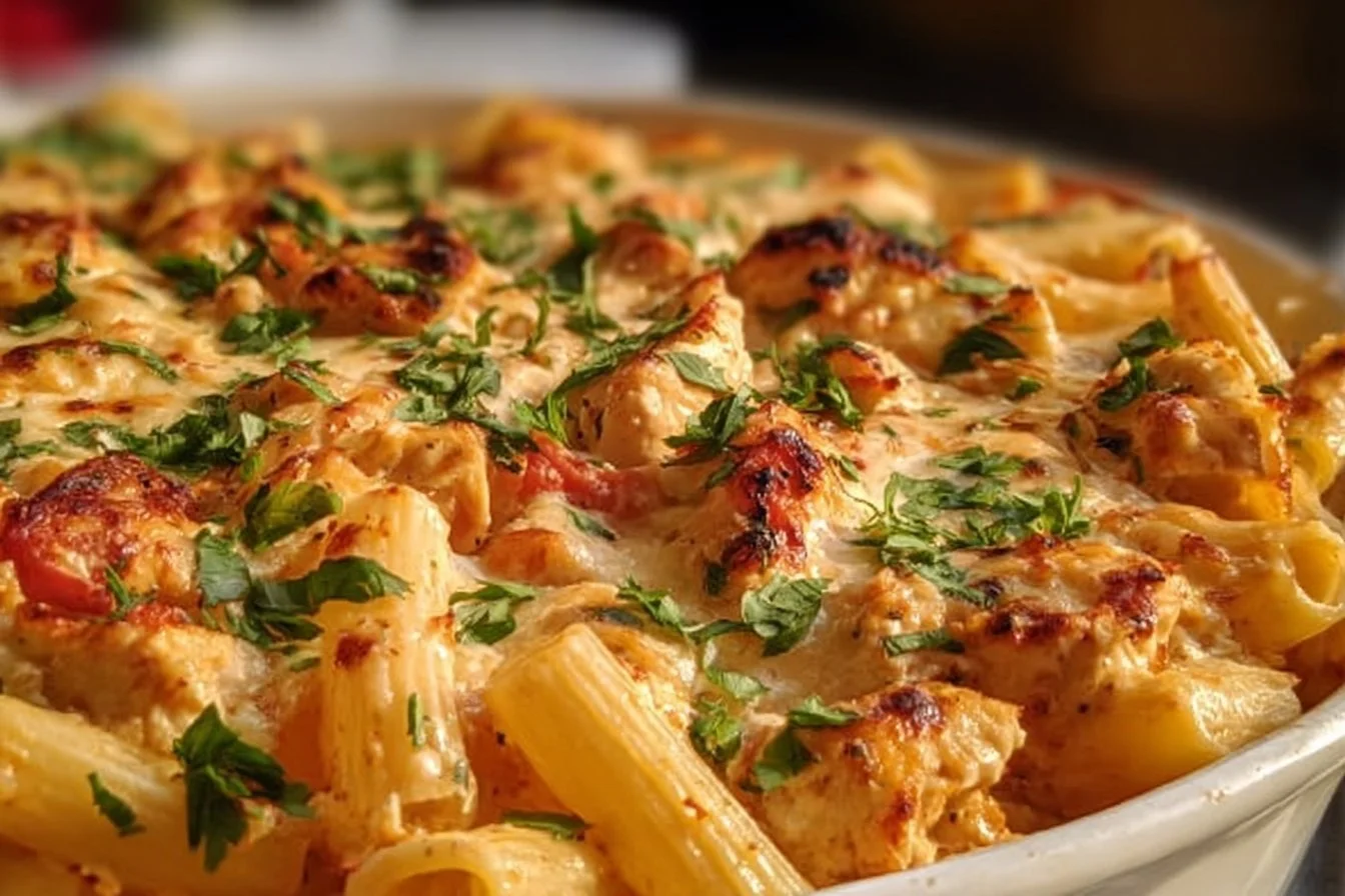 Marry Me Chicken Pasta Bake