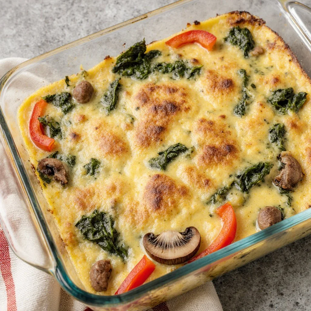 Meal prep breakfast eggs in a container for easy grab-and-go meals