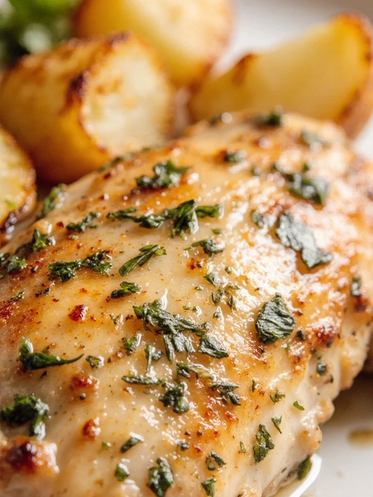 Juicy melt in your mouth chicken dish served with herbs and spices