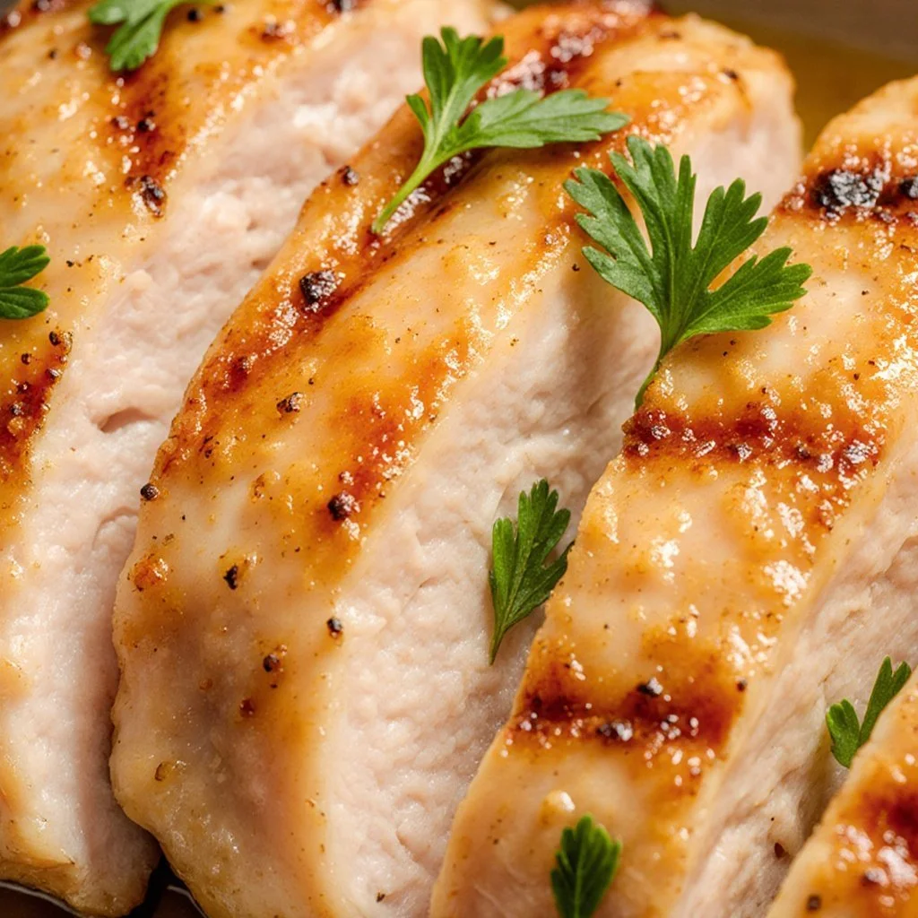 Oven Baked Chicken Breast chicken breast Oven baked chicken breast seasoned and ready to serve.