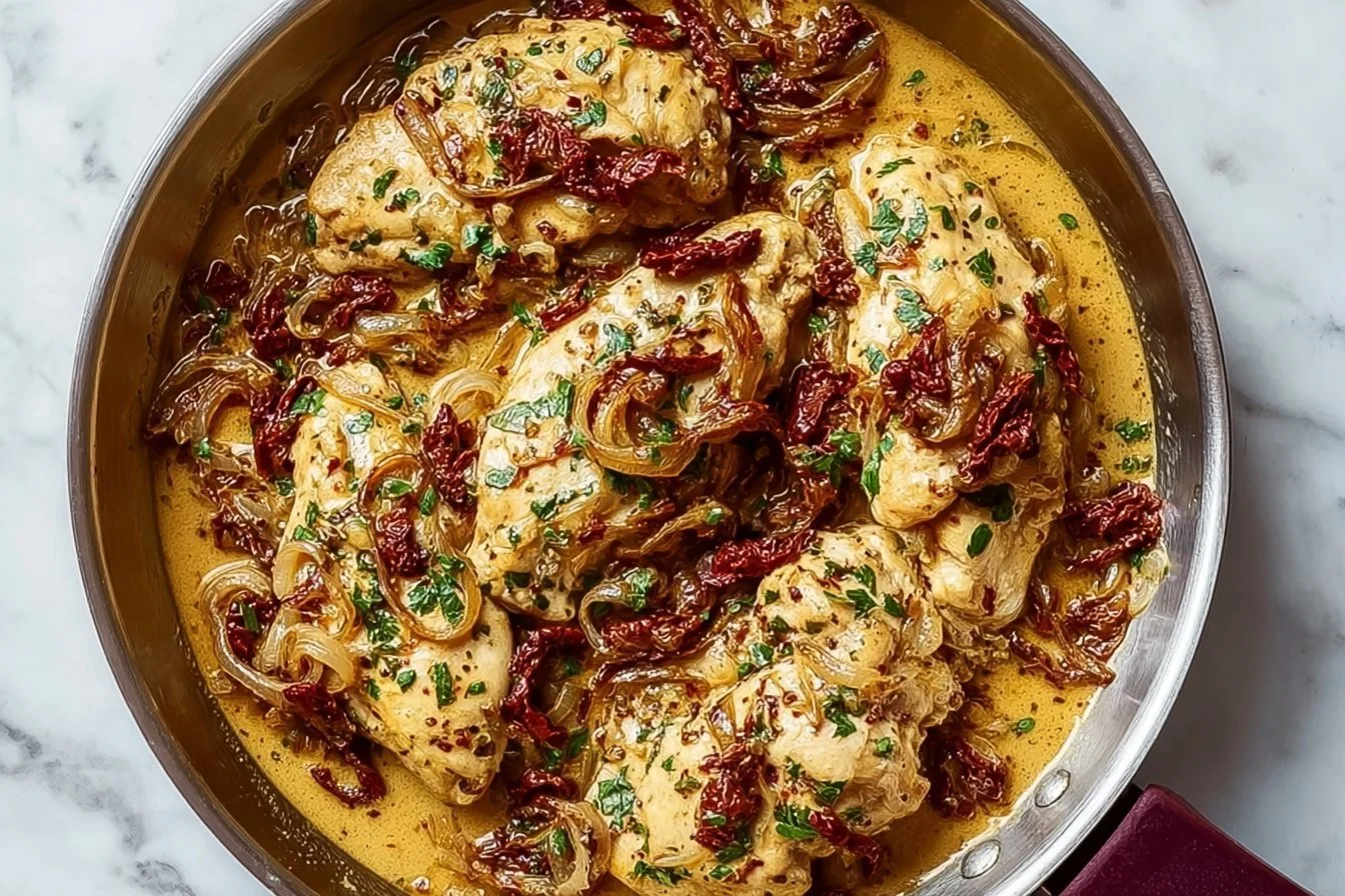 Delicious creamy chicken dish ideal for romantic dinners