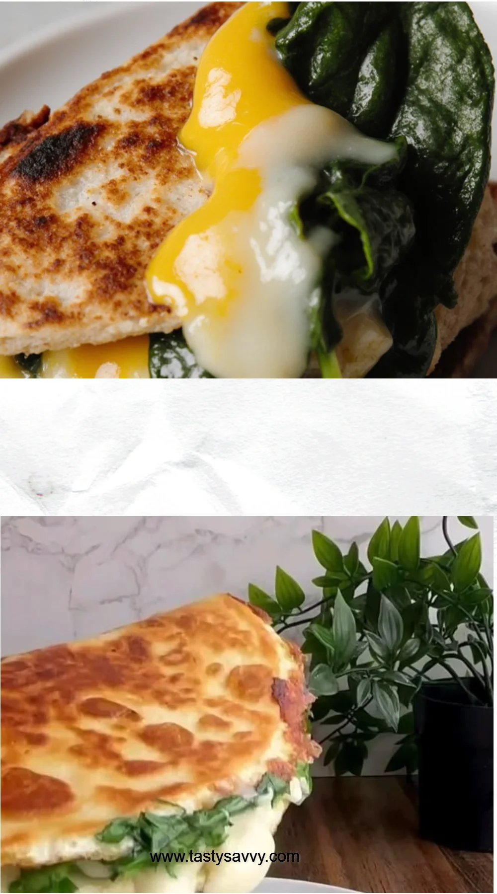 Spinach and Cheese Egg Breakfast Quesadilla