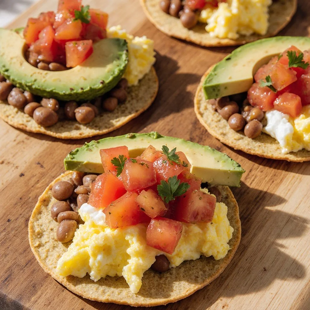 Healthy vegetable omelette with oats and Greek yogurt on a plate