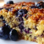 Wholesome blueberry quinoa breakfast bake served in a bowl