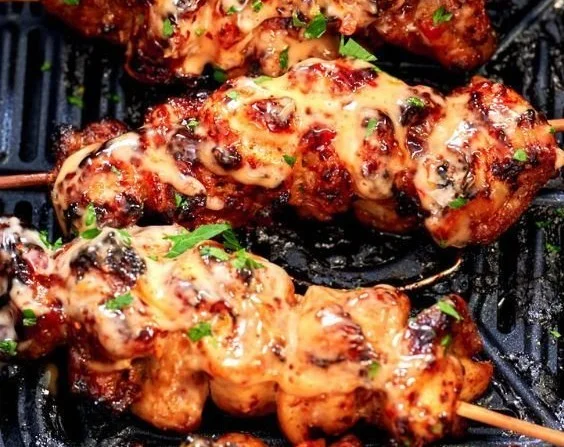 Air Fryer Bang Bang Chicken Skewers