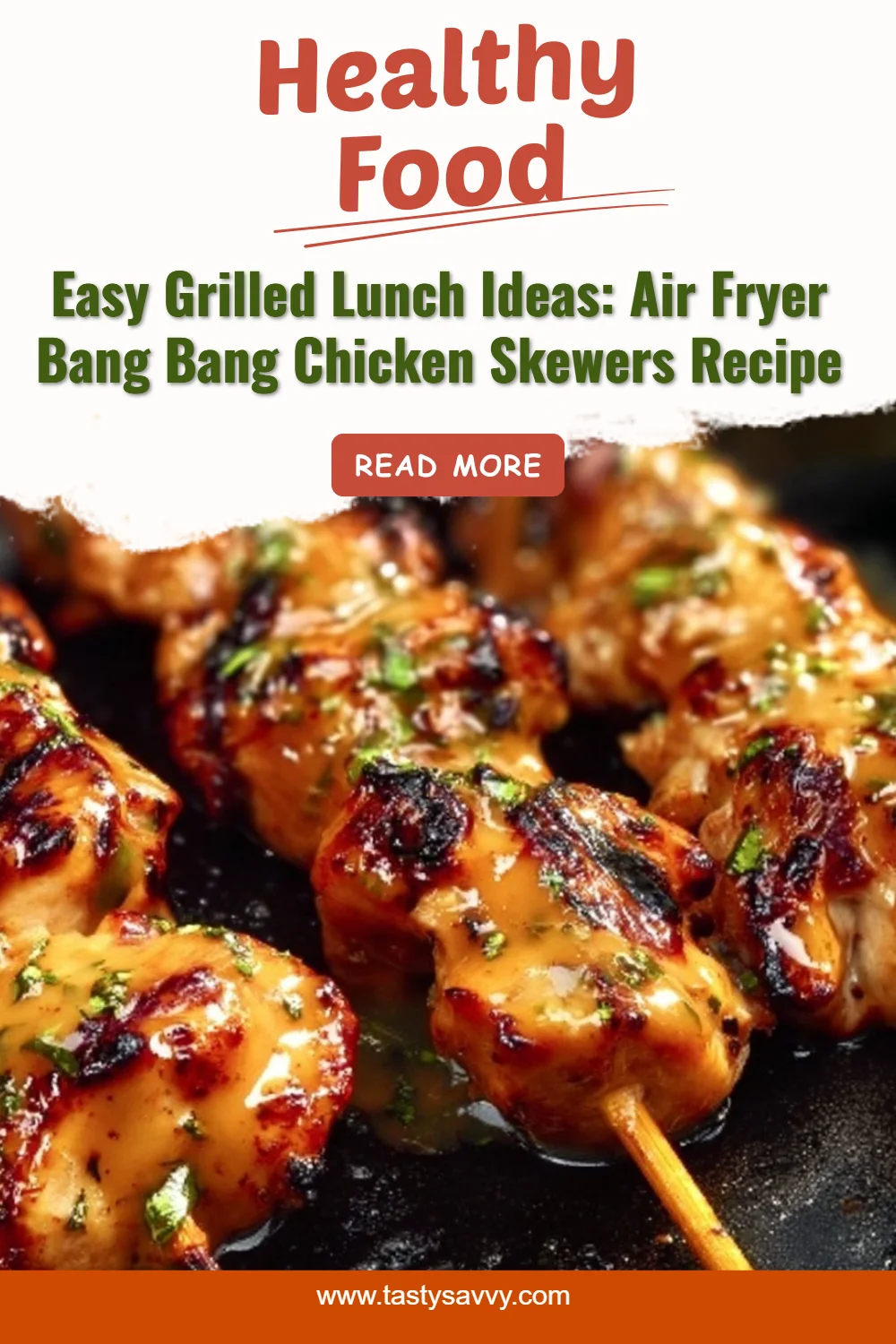 Air Fryer Bang Bang Chicken Skewers