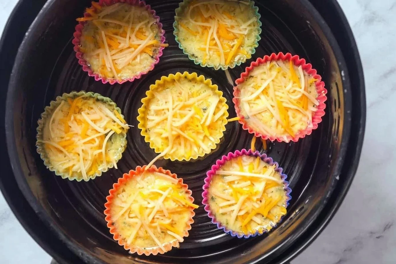 Delicious homemade air fryer egg bites served on a plate