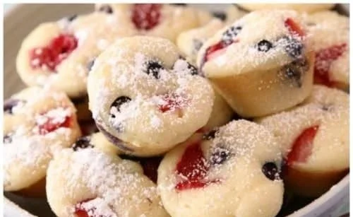 Berry Protein Pancake Bites