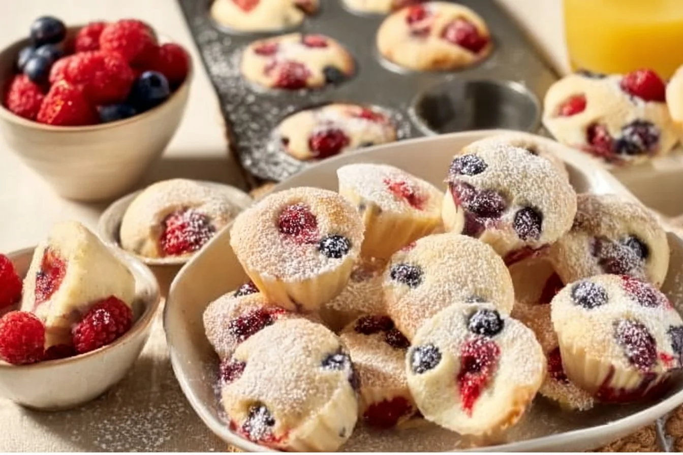 Berry Protein Pancake Bites