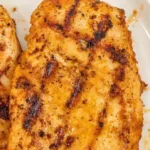 Grilled chicken marinated in a flavorful marinade ready for the barbecue