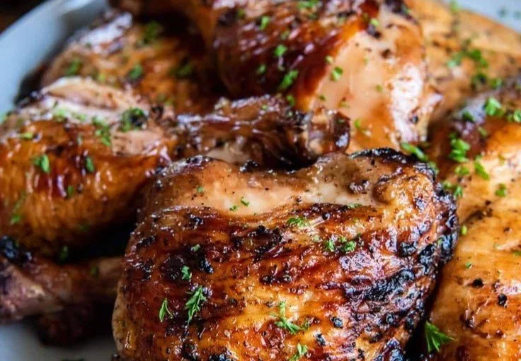 Marinated grilled chicken ready to be barbecue grilled