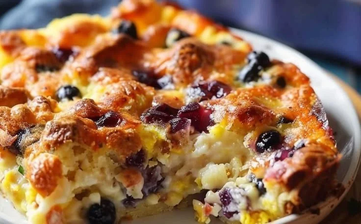 Blueberry Protein Breakfast Bake blueberry protein bake Delicious blueberry protein breakfast bake, healthy and nutritious option.