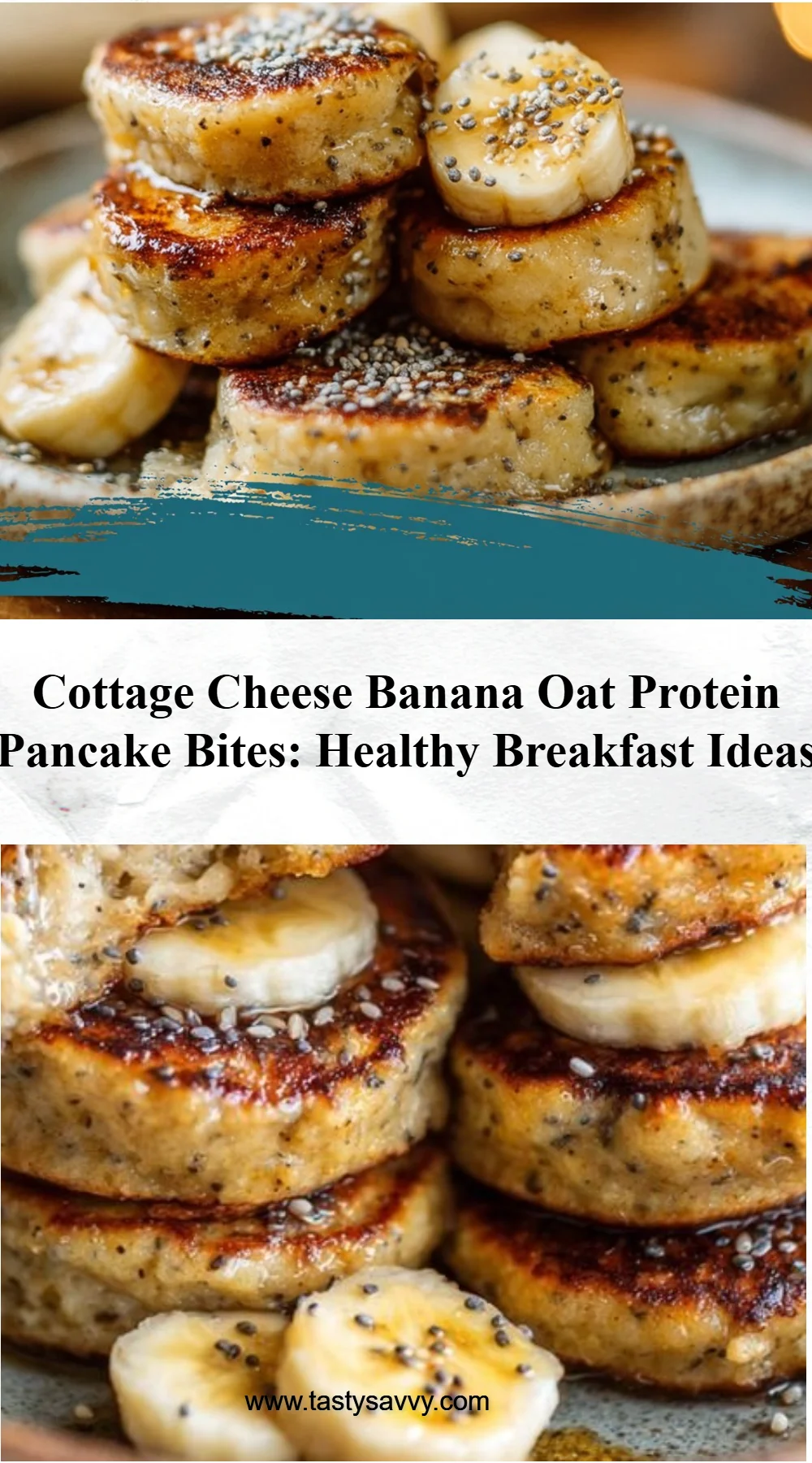 Cottage Cheese Banana Oat Protein Pancake Bites