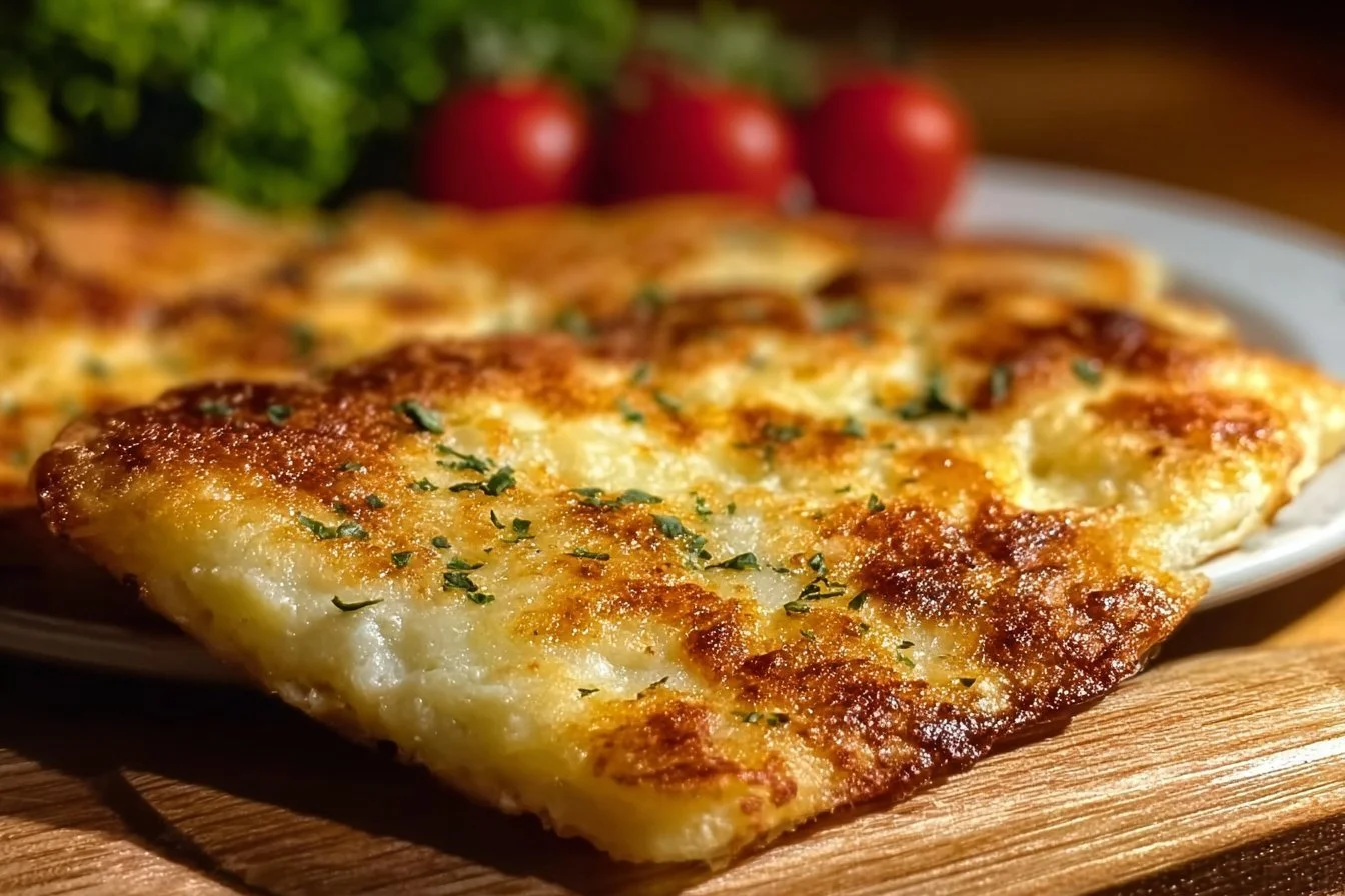 Homemade cottage cheese flatbread with fresh toppings