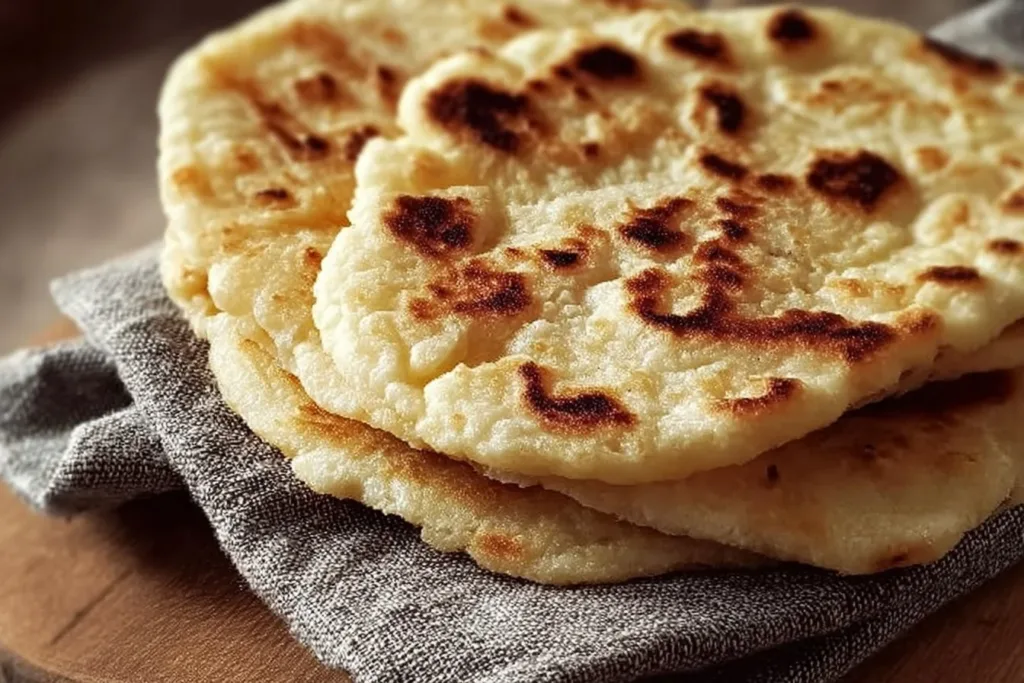 Homemade Cottage Cheese Flatbreads served with fresh toppings
