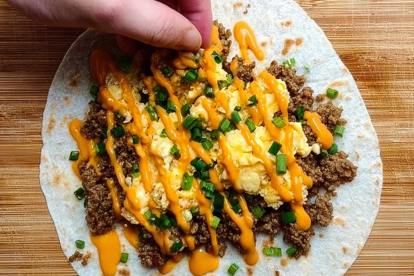 High-protein breakfast burritos filled with eggs, beans, and vegetables.