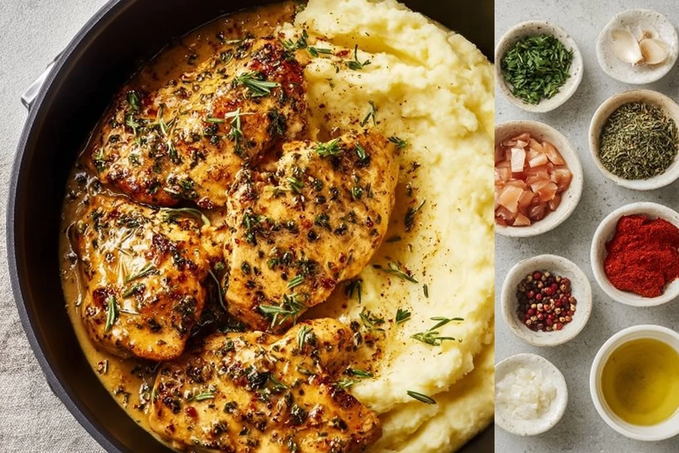 Delicious plate of Easy Marry Me Chicken with creamy sauce and herbs