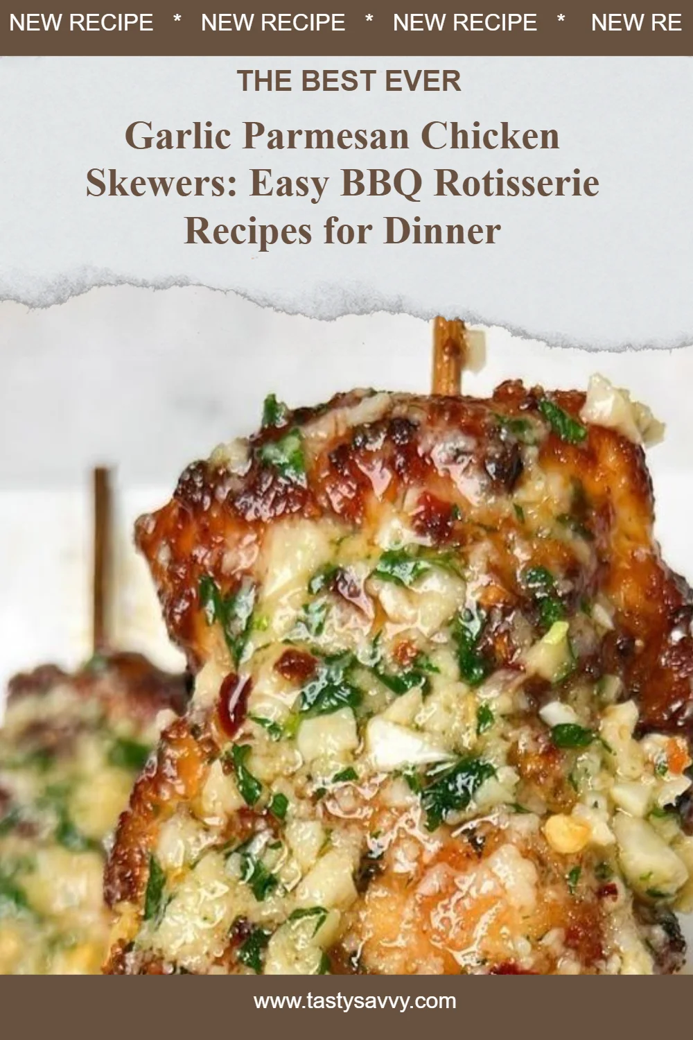 Garlic Parmesan Chicken Skewers