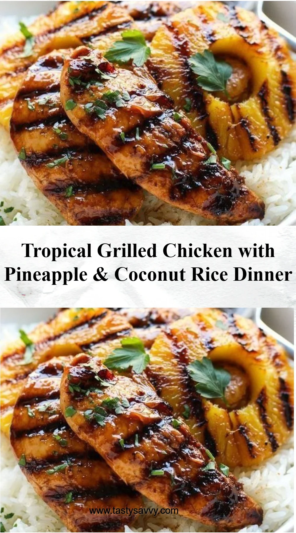 Hawaiian Chicken, Pineapple, and Coconut Rice