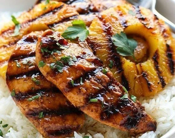 Hawaiian Chicken, Pineapple, and Coconut Rice