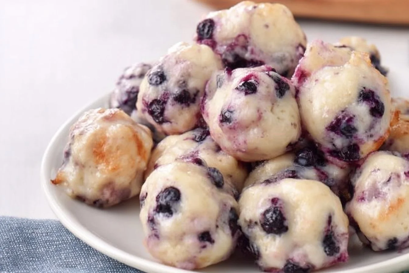 Healthy Baked Blueberry Greek Yogurt Fritters