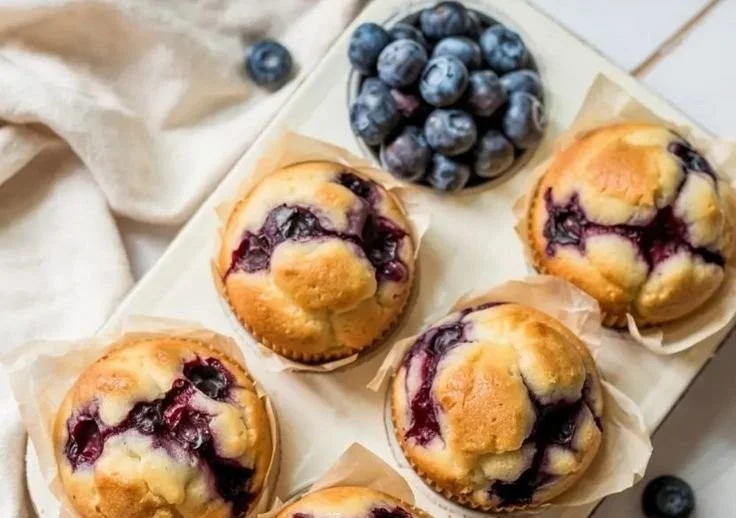 High-Protein Cottage Cheese Blueberry Muffins