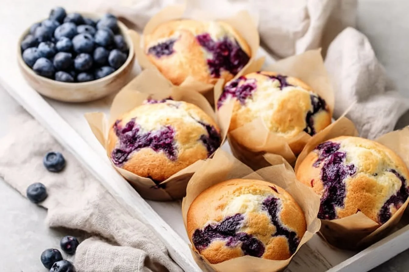 High-Protein Cottage Cheese Blueberry Muffins
