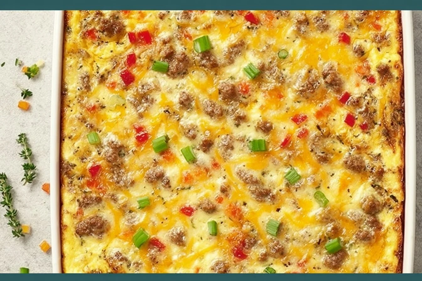 High protein egg casserole baked with vegetables and cheese for a nutritious meal.