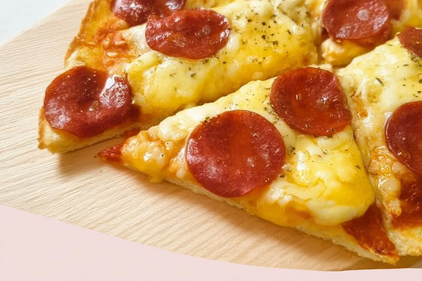 High protein gluten-free breakfast pizza topped with fresh ingredients