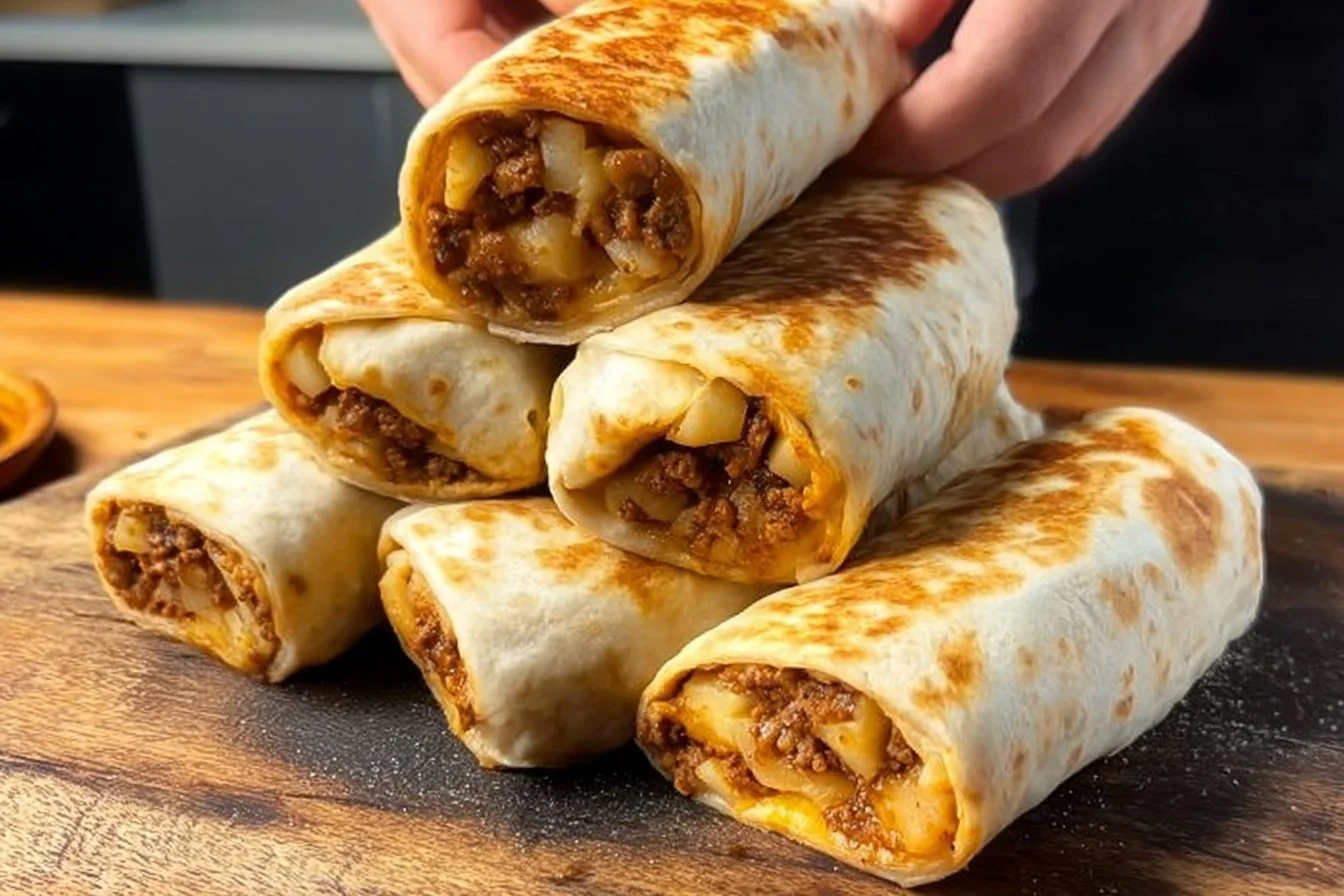 High-protein loaded breakfast burritos filled with eggs and veggies