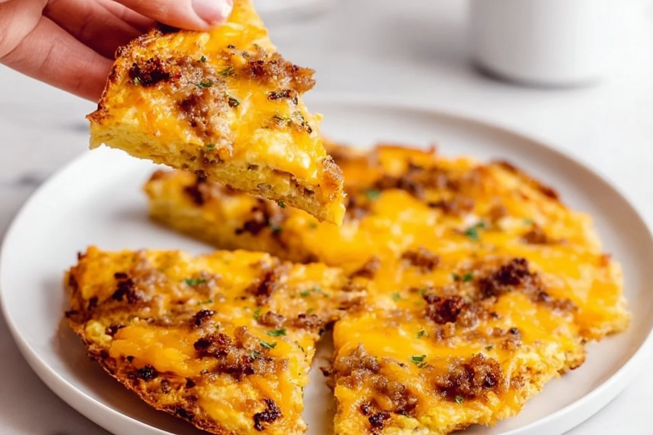High-Protein Sausage & Egg Breakfast Pizza