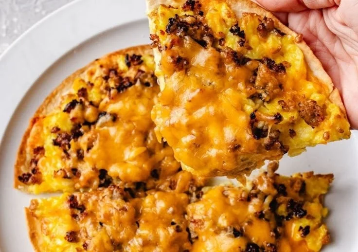 High-Protein Sausage & Egg Breakfast Pizza