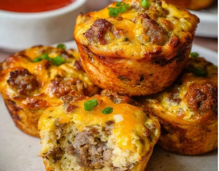 High Protein Sausage Pancake Muffins