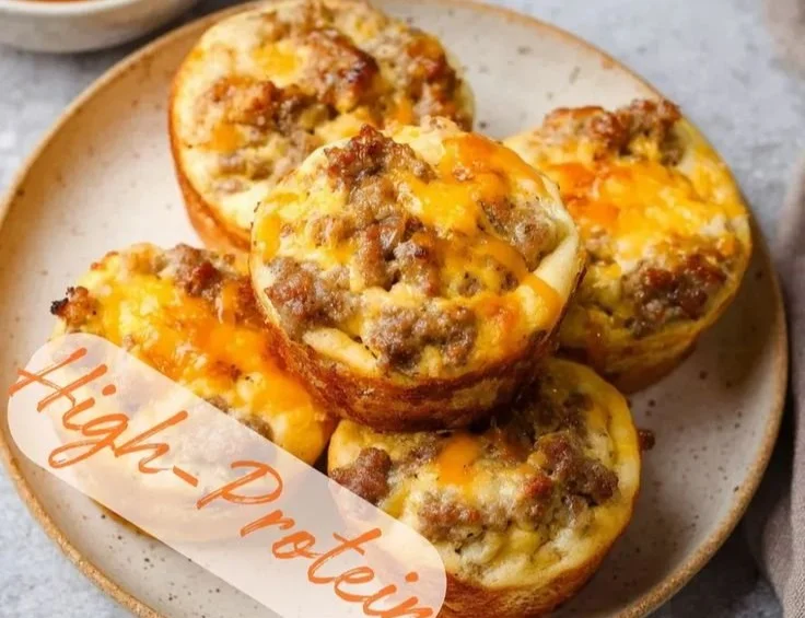 High Protein Sausage Pancake Muffins