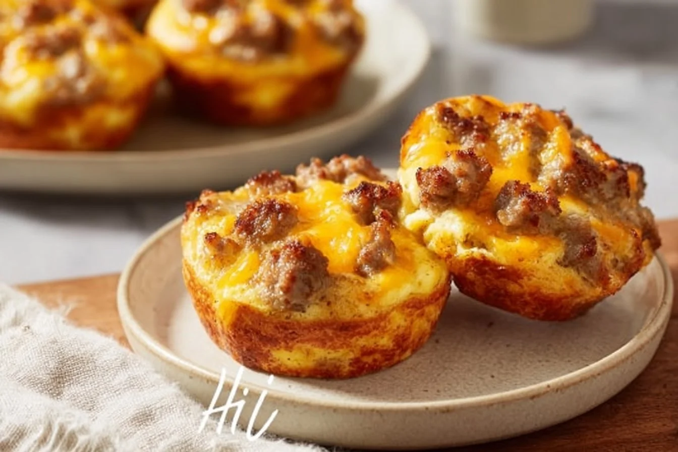 High Protein Sausage Pancake Muffins