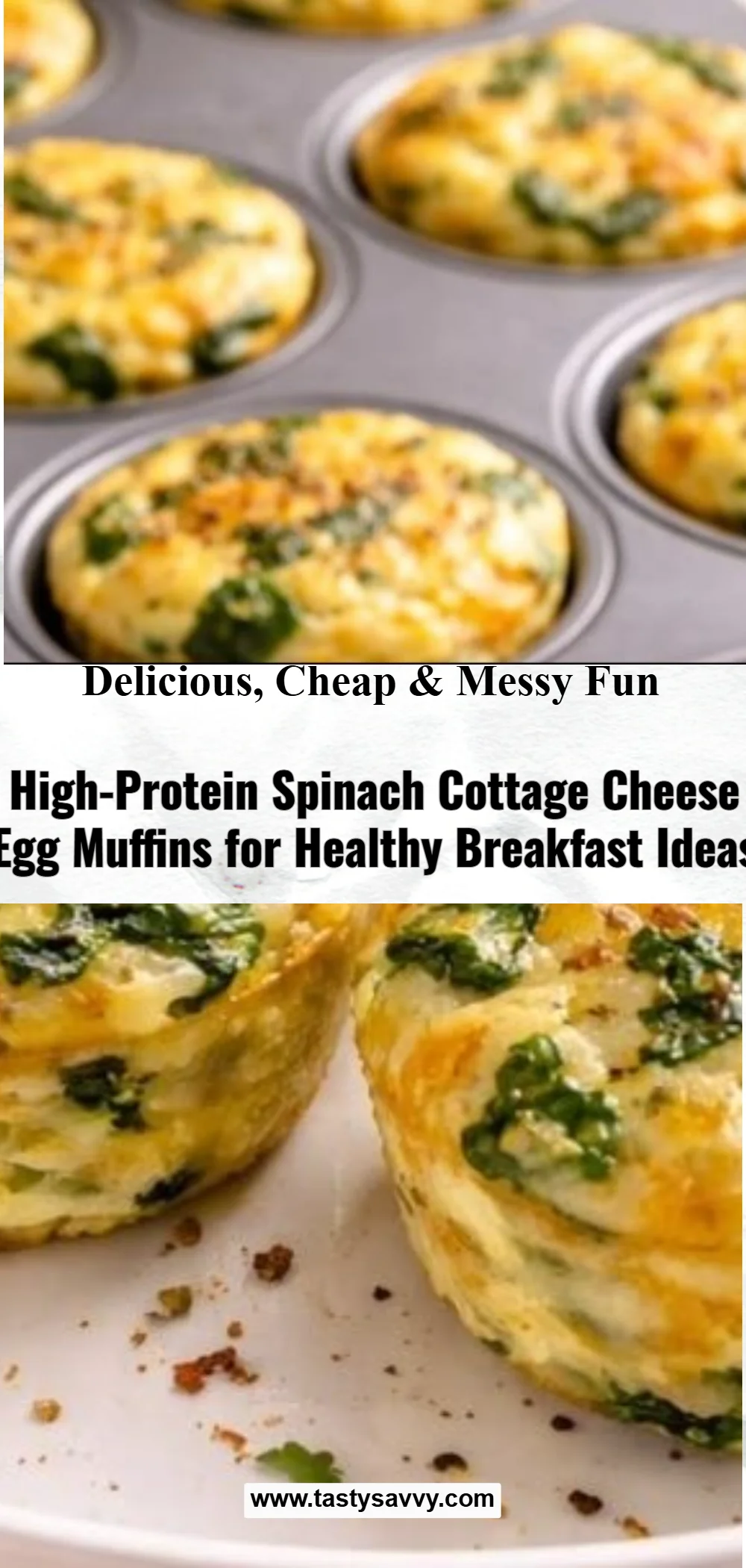High-Protein Spinach Cottage Cheese Egg Muffins spinach muffins High-Protein Spinach Cottage Cheese Egg Muffins