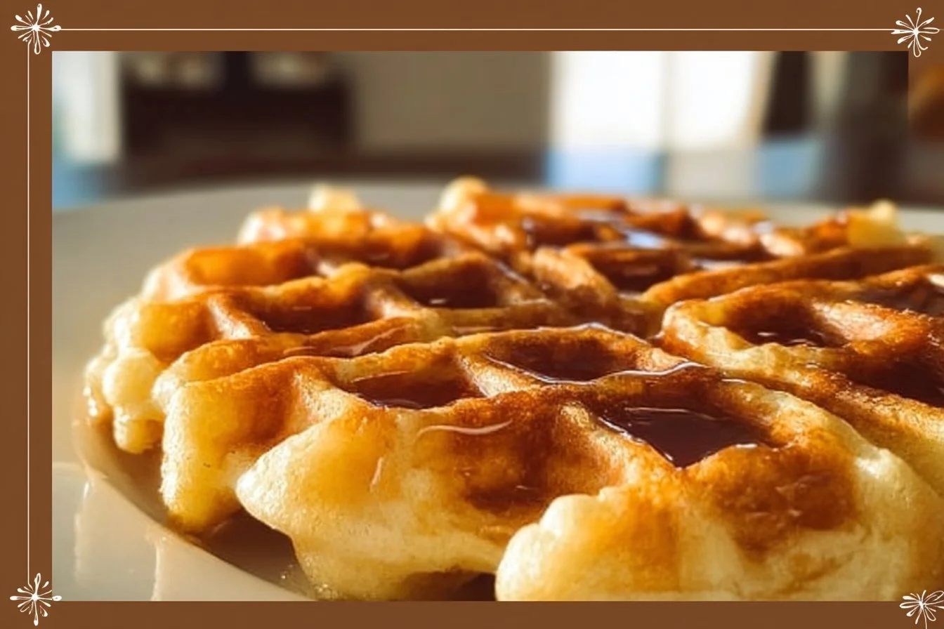 Delicious high protein waffles topped with fresh fruits and syrup