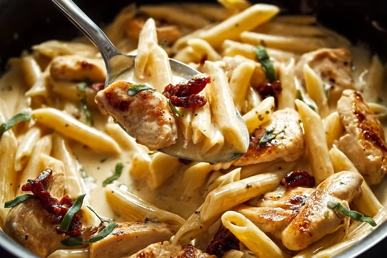Creamy chicken pasta recipe for a romantic dinner