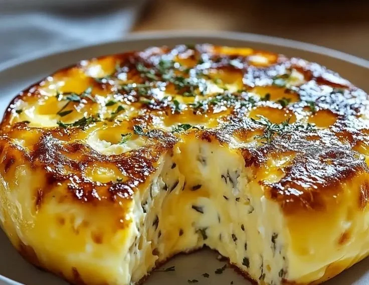 Baked cottage cheese eggs served in a dish, ideal for a healthy breakfast