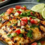 Lime chicken dish served at a festive party gathering.