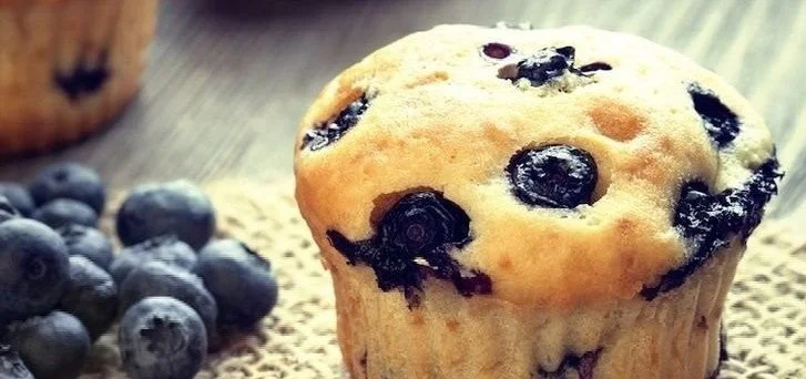 Low carb Greek yogurt blueberry muffins ready to enjoy
