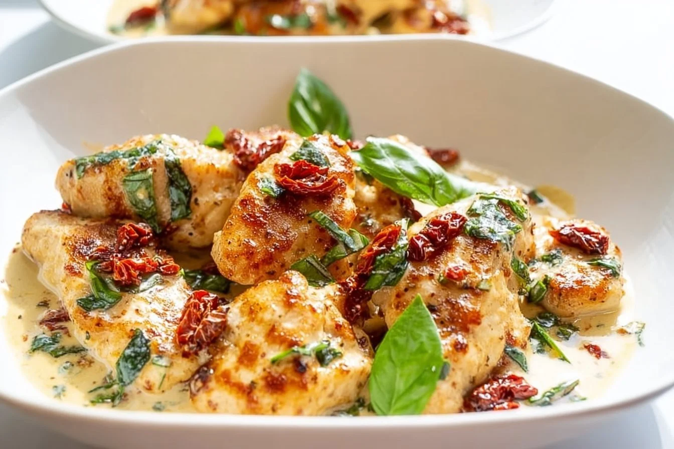 Delicious Marry Me Chicken served on a plate with herbs and sauce