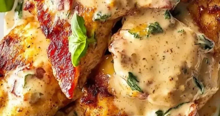 Delicious Marry Me Chicken served on a plate with herbs and sauce.